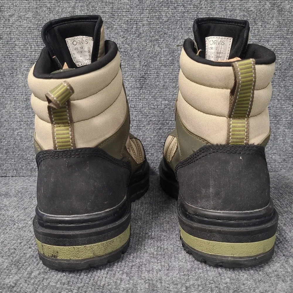 Orvis Encounter Wading Boots Mens US 12 Olive Green Vibram Sole 16FO